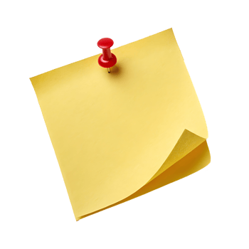 A yellow sticky note with a pushpin is a blank adhesive reminder paper for office memos png