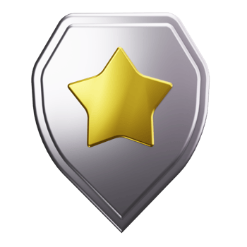 Badge Shield Stars 3D Icons png