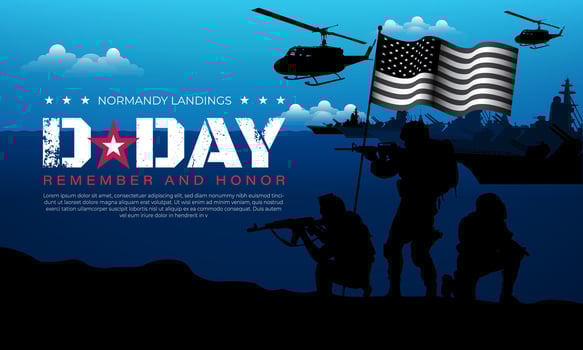 D Day Normandy Landings Background Design illustration vector