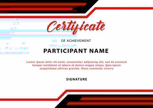 Certificate black and red modern design editable eps file vector