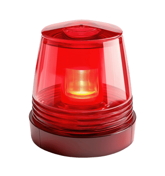 Red emergency light isolated on transparent background png