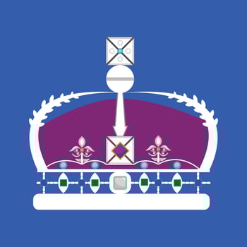 coronation day. illustration of the silver crown of the king and queen vector