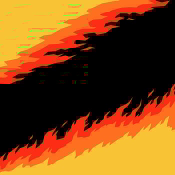 Fire flames illustration with orange and yellow on dark background, banners frame designs. vector
