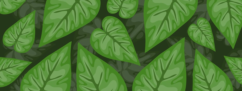 Lush Green Leaves Pattern Seamless Nature vector