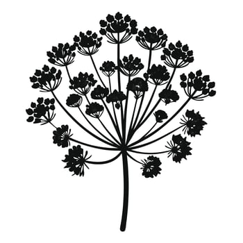 Black And White Wildflower Silhouette vector