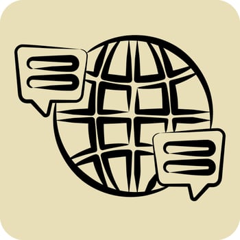 Icon Language. related to Speech symbol. hand drawn style. design editable vector