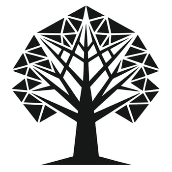 Geometric tree Silhouette Design vector
