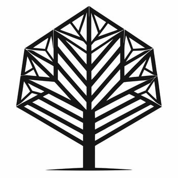 Geometric Black Tree Design vector