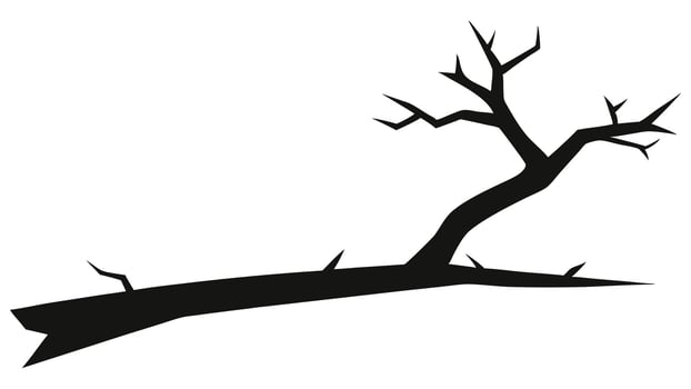 Silhouette Of A Fallen Tree Branch vector