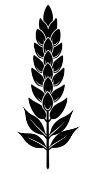Lupine Flower Black And White Silhouette vector