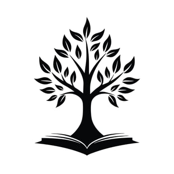 Tree Growing From Open Book vector
