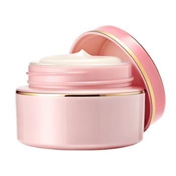 Pink jar of face cream, beauty product png