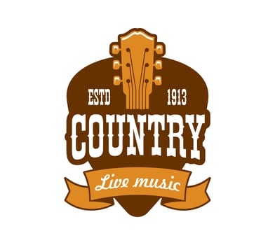 Cowboy country music company icon or emblem vector