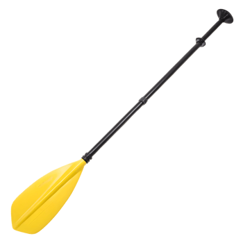 Yellow kayak paddle isolated on black background png