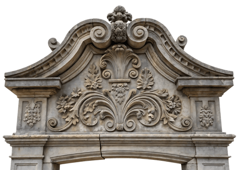 Ornate stone architectural detail png