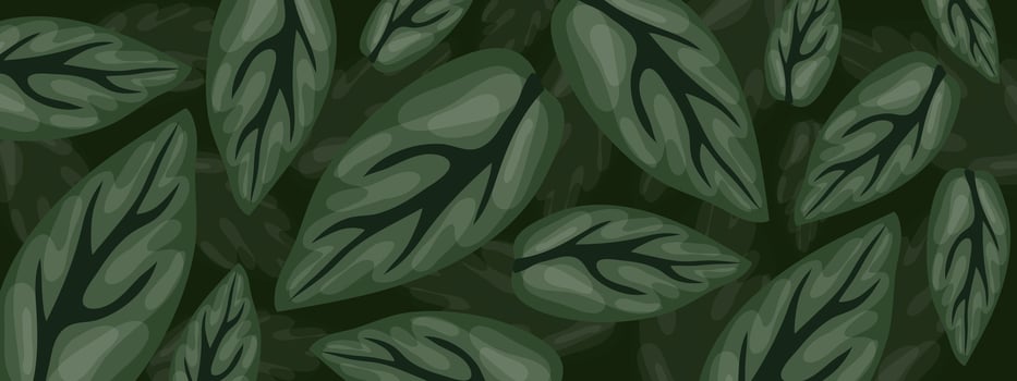 Seamless Background Pattern of Deep Green Leaf Layers vector