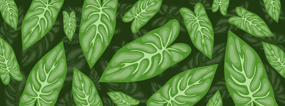 Bright Tropical Leaves Seamless Background vector