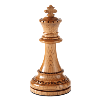 Close up of a wooden chess queen piece. png