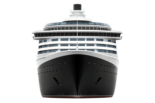 Cruise ship front view, ocean liner, travel png