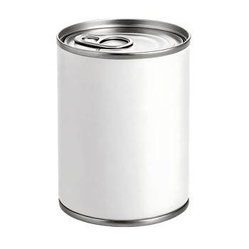 Blank tin can mockup for food label design. png