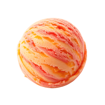 Delicious scoop of orange and pink swirl ice cream png