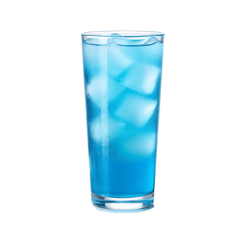 Refreshing blue lagoon cocktail with ice. png