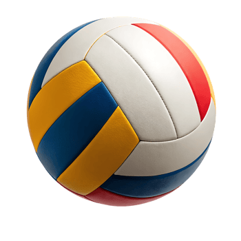 Close up of a colorful volleyball. png