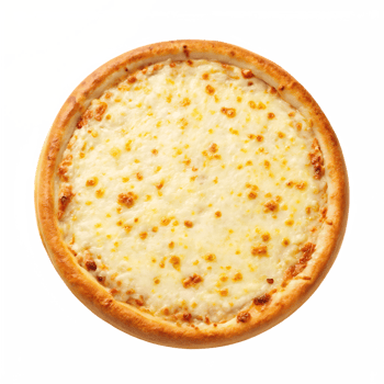 Delicious cheese pizza, top view. png