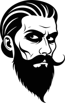 gentleman with beard side face profile portrait. hairstyle head guy. bearded male or man silhouette for barbershop or t shirt vector