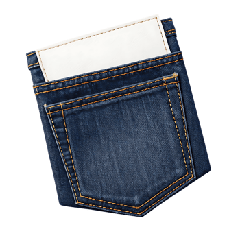 Blank note in back jeans pocket png