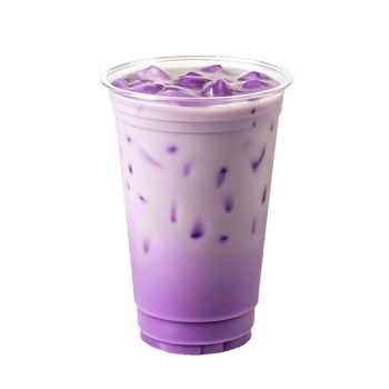 Refreshing purple ube milk tea with ice. png