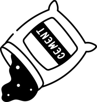 A hand drawn icon of a cement bag vector