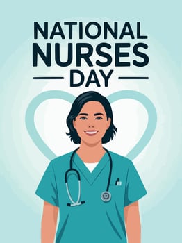 National Nurses Day Appreciation Poster Female Nurse Illustration vector