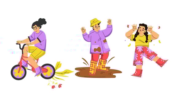 Engaging in Amusing Adventures Embracing Fun, Exploration, and Physical Movement vector