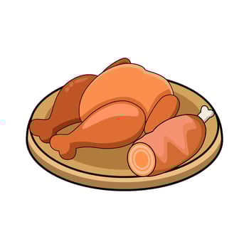 illustration of Roasted chicken dish vector