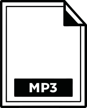 Minimalist Mp3 File Icon Illustration For Website Design Elements vector