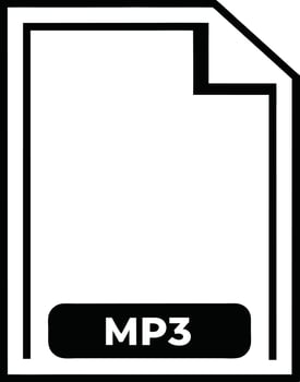Minimalist Mp3 File Format Icon Simple Audio File Representation Isolated vector
