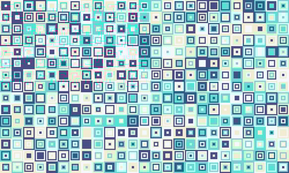 Abstract geometric pattern of teal, beige, and navy squares. Modern, minimalist design ideal for website backgrounds, textiles, or tech presentations. vector