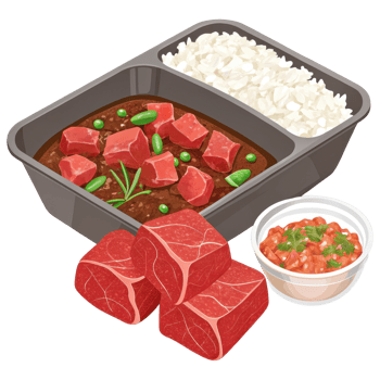 Packaged Beef Stew Kit with Rice and Vegetables png