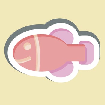 Sticker Hawai State Fish. related to Hawaii symbol. design editable vector