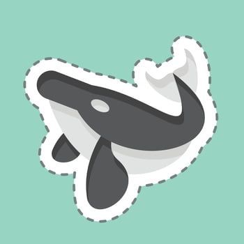 Sticker line cut Humback Whale. related to Hawaii symbol. design editable vector