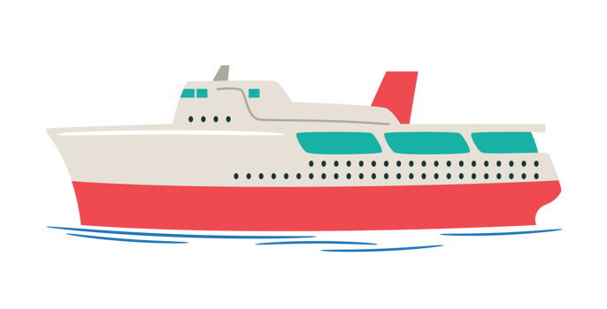 Colorful Illustration of a Ferry Ship png