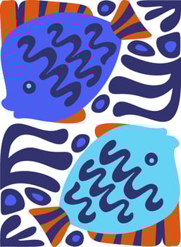 Abstract Ocean Fish Pattern vector