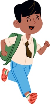 Happy Student Running to School vector