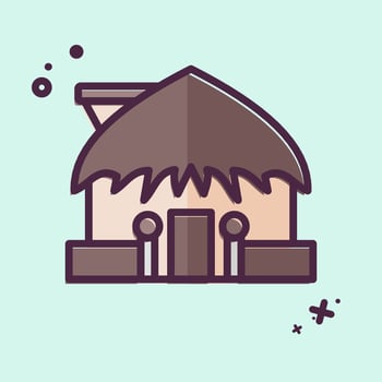 Icon Hut. related to Hawaii symbol. MBE style. design editable vector