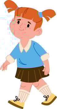 Girl Walking Cartoon Child vector