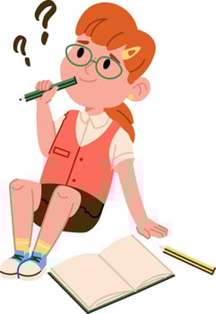 Cartoon Girl Studying vector