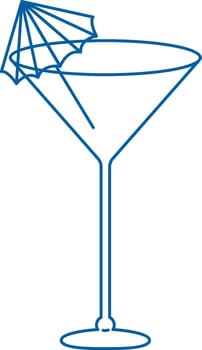 Cocktail Glass Line Drink vector