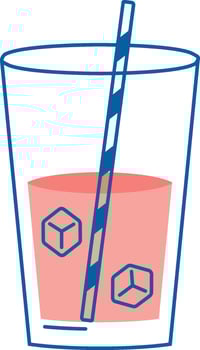Glass Beverage Straw Ice Cubes vector