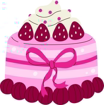 Strawberry Cake Festive Treat vector